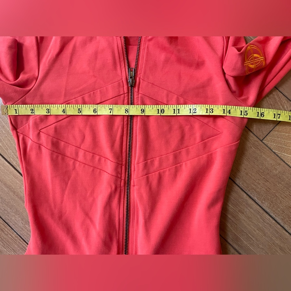 Lovello Elizabeth Coral Zip Front Jumpsuit Jogger Stretch One Piece Small - Picture 8 of 15